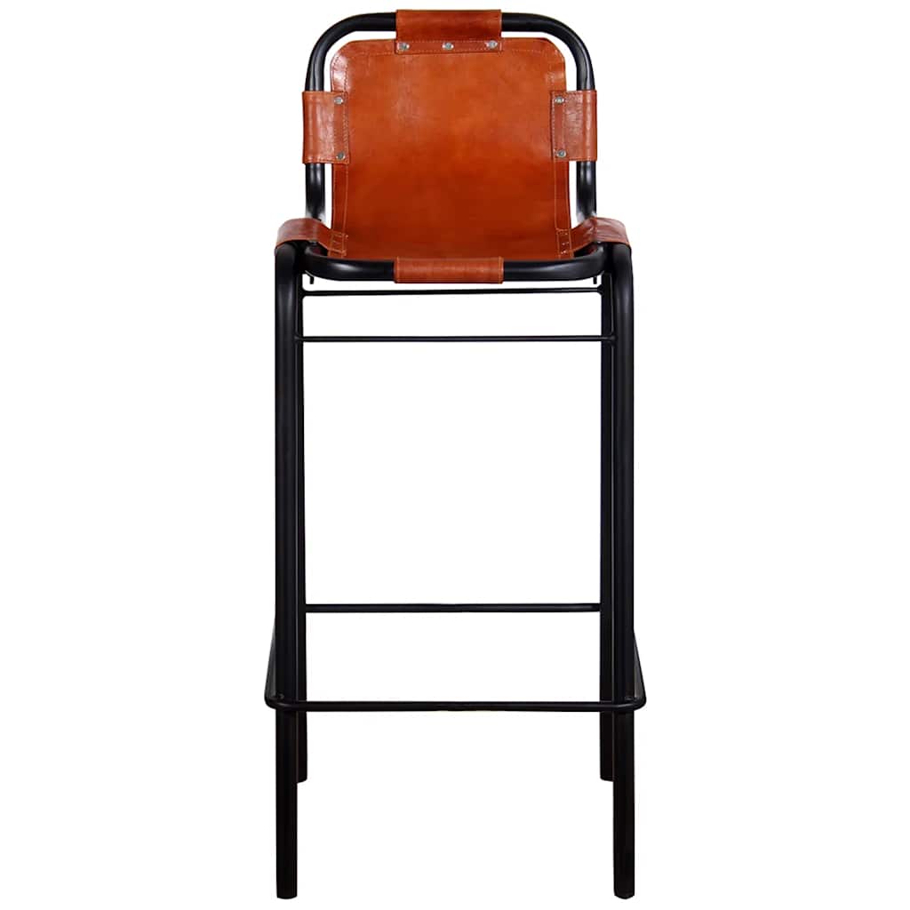 vidaXL Bar Stools 2 pcs Real Leather 3