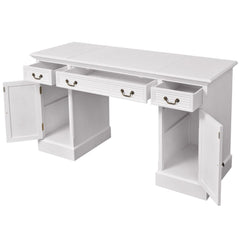 244370 vidaXL Double Pedestal Desk White 140x48x80 cm 4