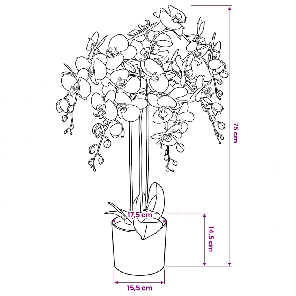 vidaXL Fake Plant | White and Green | Fabric, Plastic, Iron wire | Medium 3