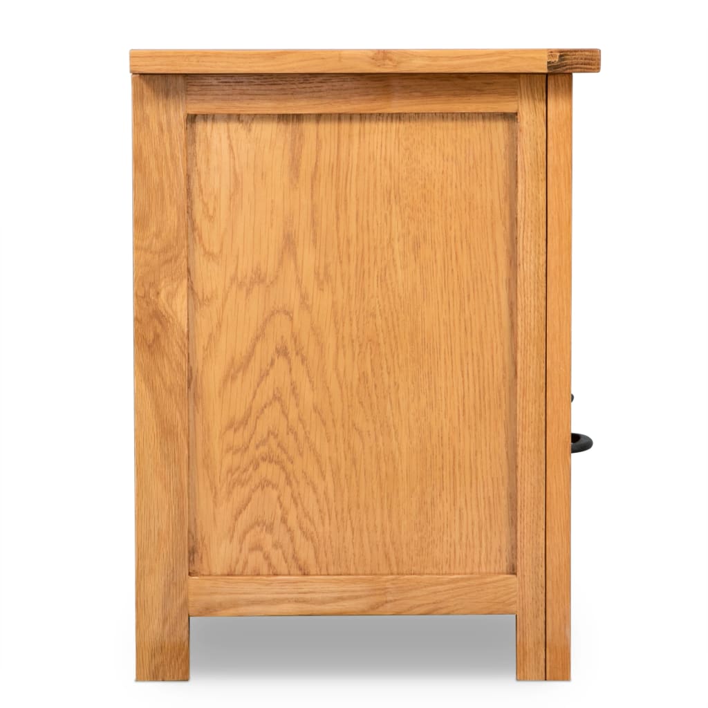244466 vidaXL TV Cabinet 90x35x48 cm Solid Oak Wood 4
