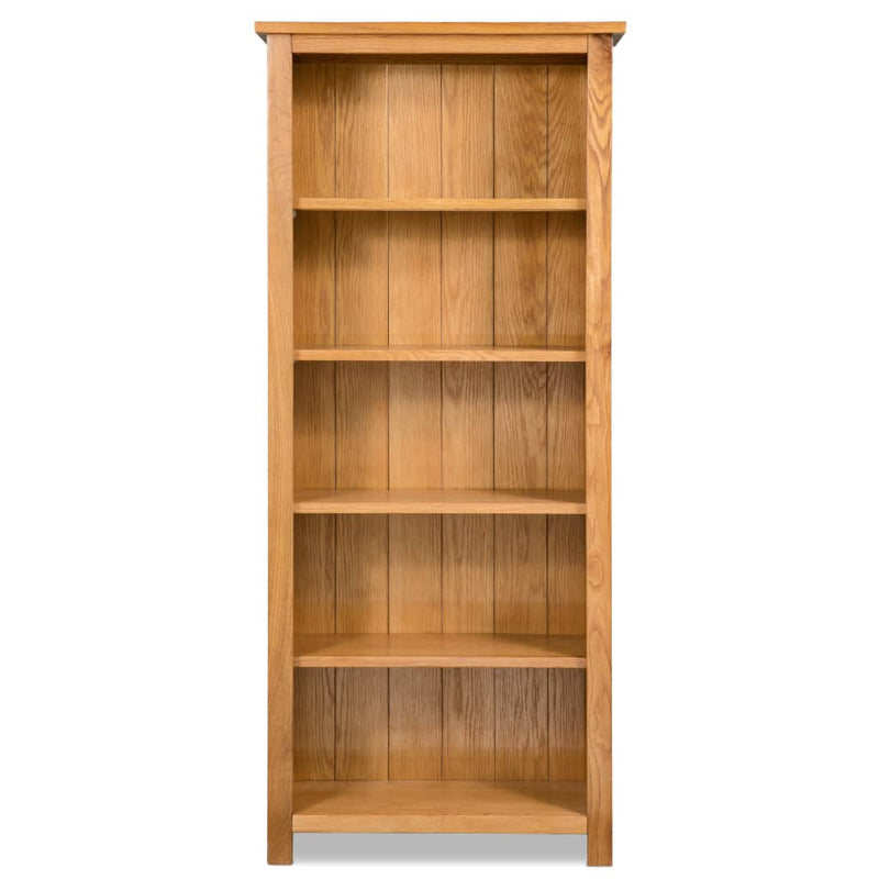 5-Tier Bookcase 60x22.5x140 cm Solid Oak Wood