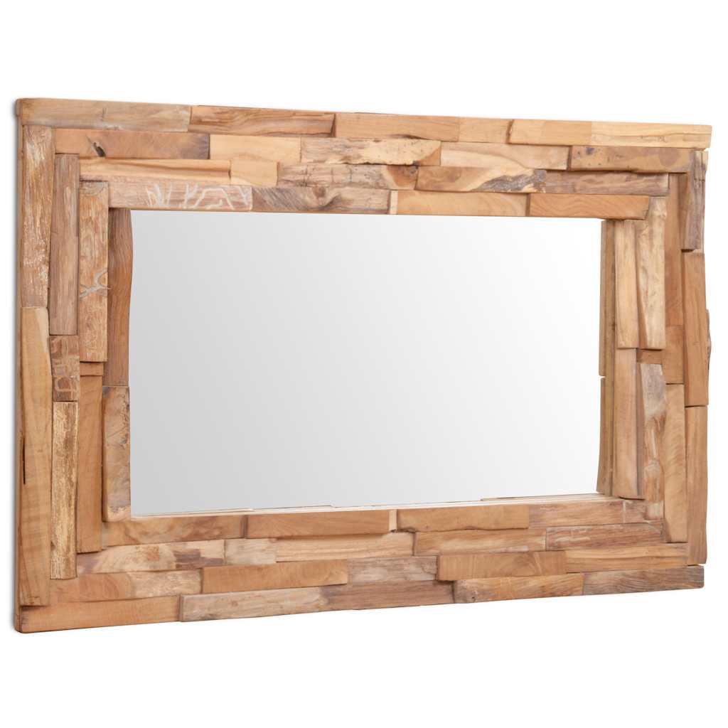 Decorative Mirror Teak Rectangular 90 x 60 cm