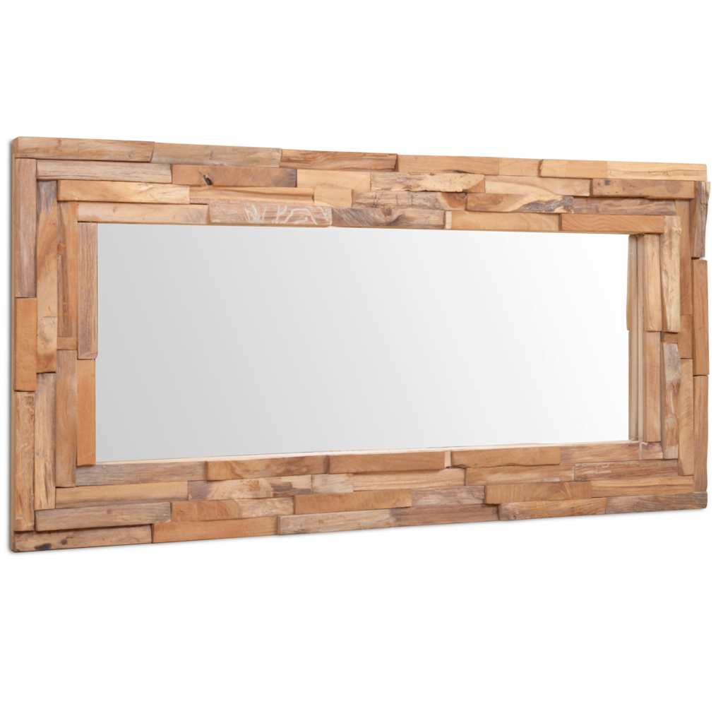 Decorative Mirror Teak Rectangular 120 x 60 cm