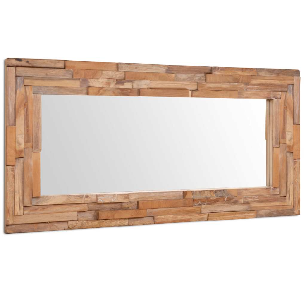 Decorative Mirror Teak Rectangular 120 x 60 cm