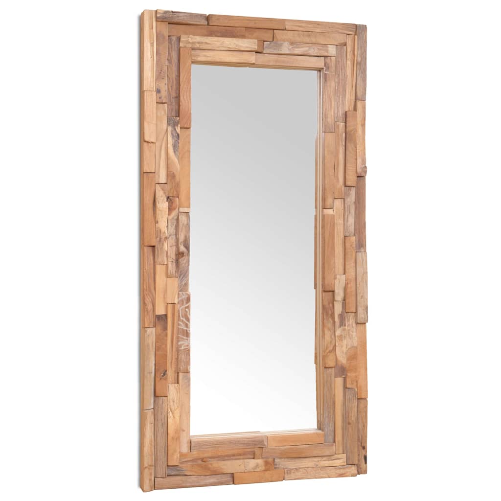 Decorative Mirror Teak Rectangular 120 x 60 cm