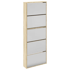 vidaXL Shoe Cabinet | Oak | Engineered wood, mirror | Medium | Shoe Cabinet 2