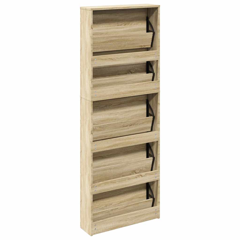 vidaXL Shoe Cabinet | Oak | Engineered wood, mirror | Medium | Shoe Cabinet 6