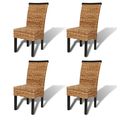 Dining Chairs 4 pcs Abaca and Solid Mango Wood