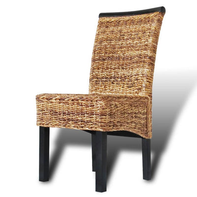 Dining Chairs 4 pcs Abaca and Solid Mango Wood