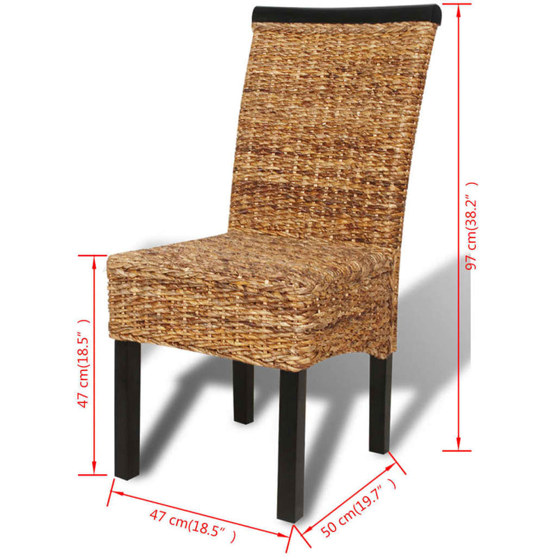 Dining Chairs 4 pcs Abaca and Solid Mango Wood