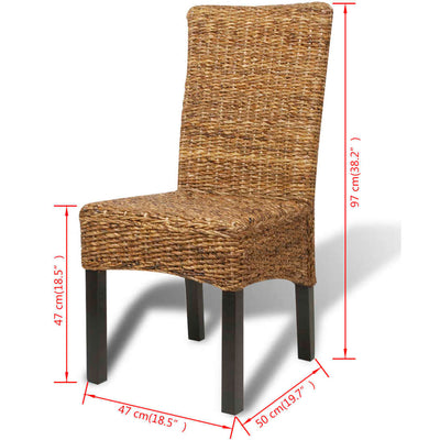 Dining Chairs 4 pcs Abaca and Solid Mango Wood