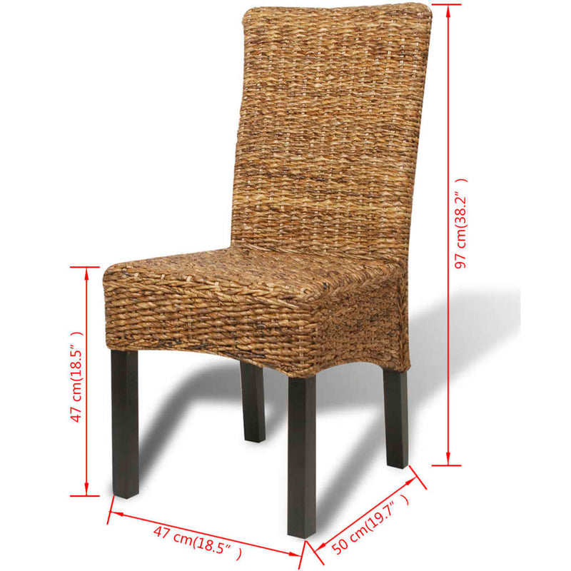 Dining Chairs 4 pcs Abaca and Solid Mango Wood