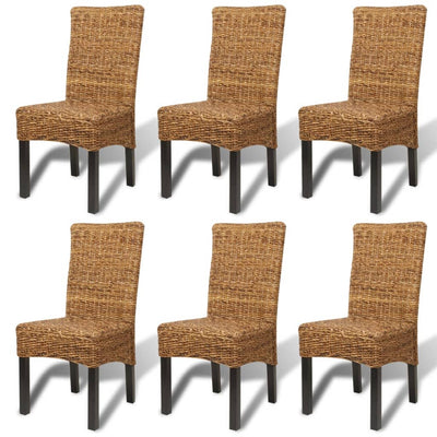 Dining Chairs 6 pcs Abaca and Solid Mango Wood