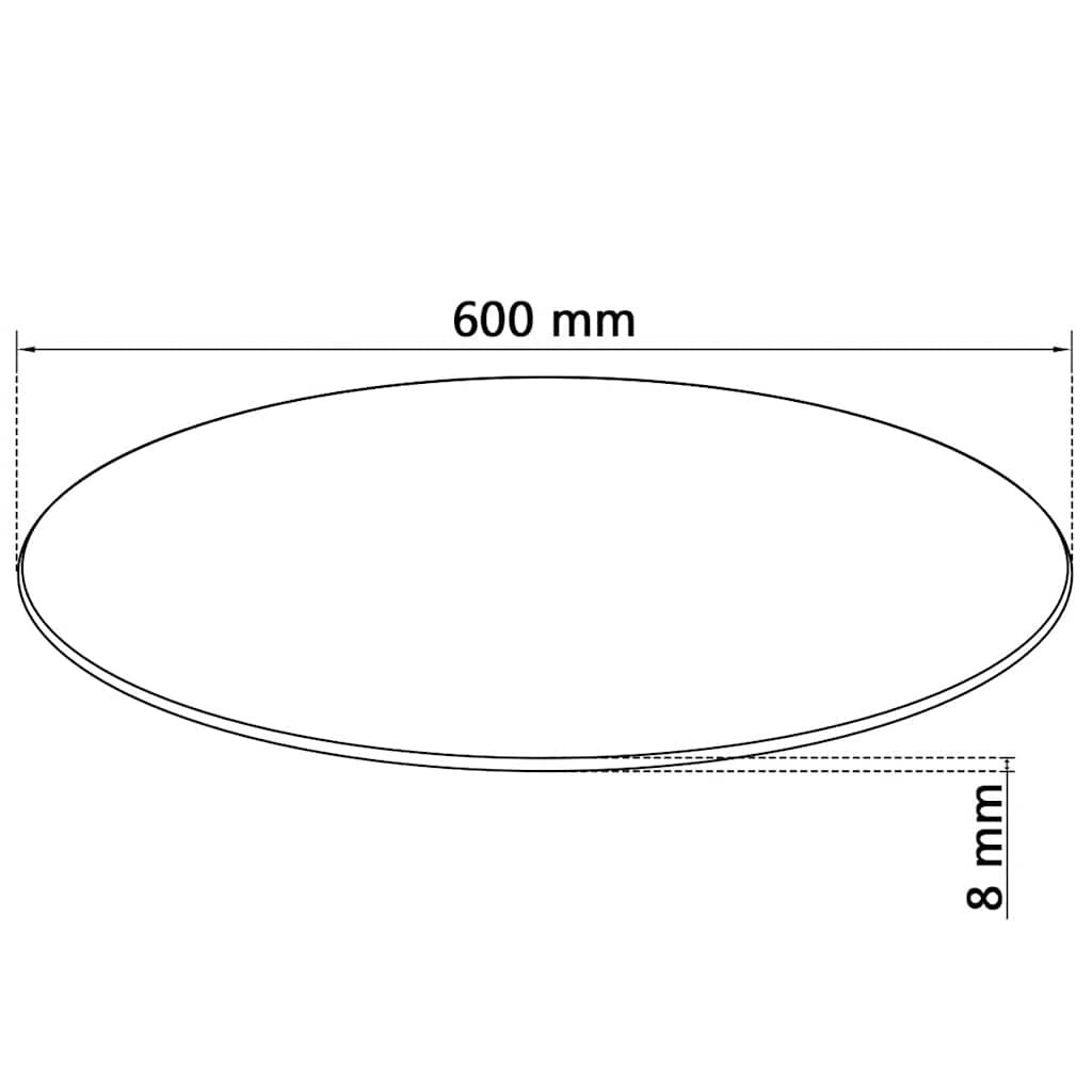 vidaXL Table Top Tempered Glass Round 600 mm 4