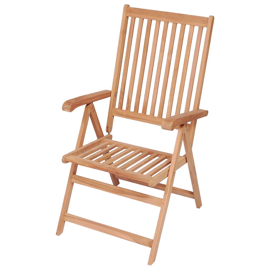 Reclining Folding Chairs Solid Teak Wood 2
