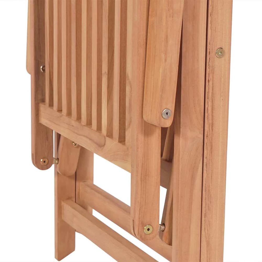 Reclining Folding Chairs Solid Teak Wood 2