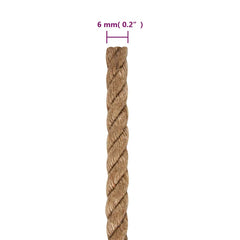 Rope 100% Jute Natural Length 500 m 6 mm