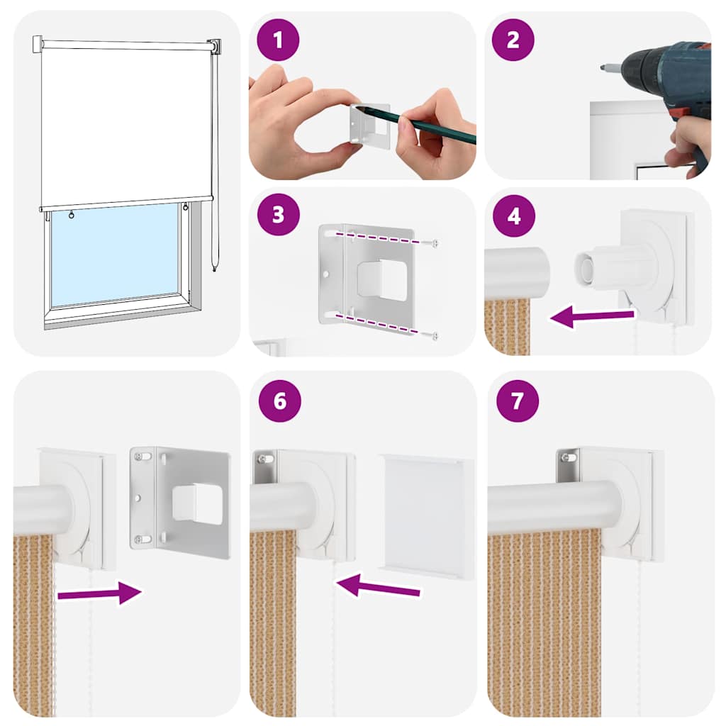 vidaXL Outdoor Roller Blind 125(W)x230(H) cm Beige 5