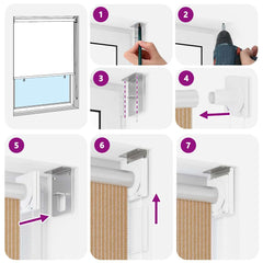 vidaXL Outdoor Roller Blind 125(W)x230(H) cm Beige 6