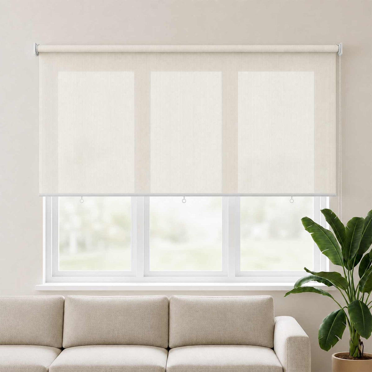 Outdoor Roller Blind Drop Cream