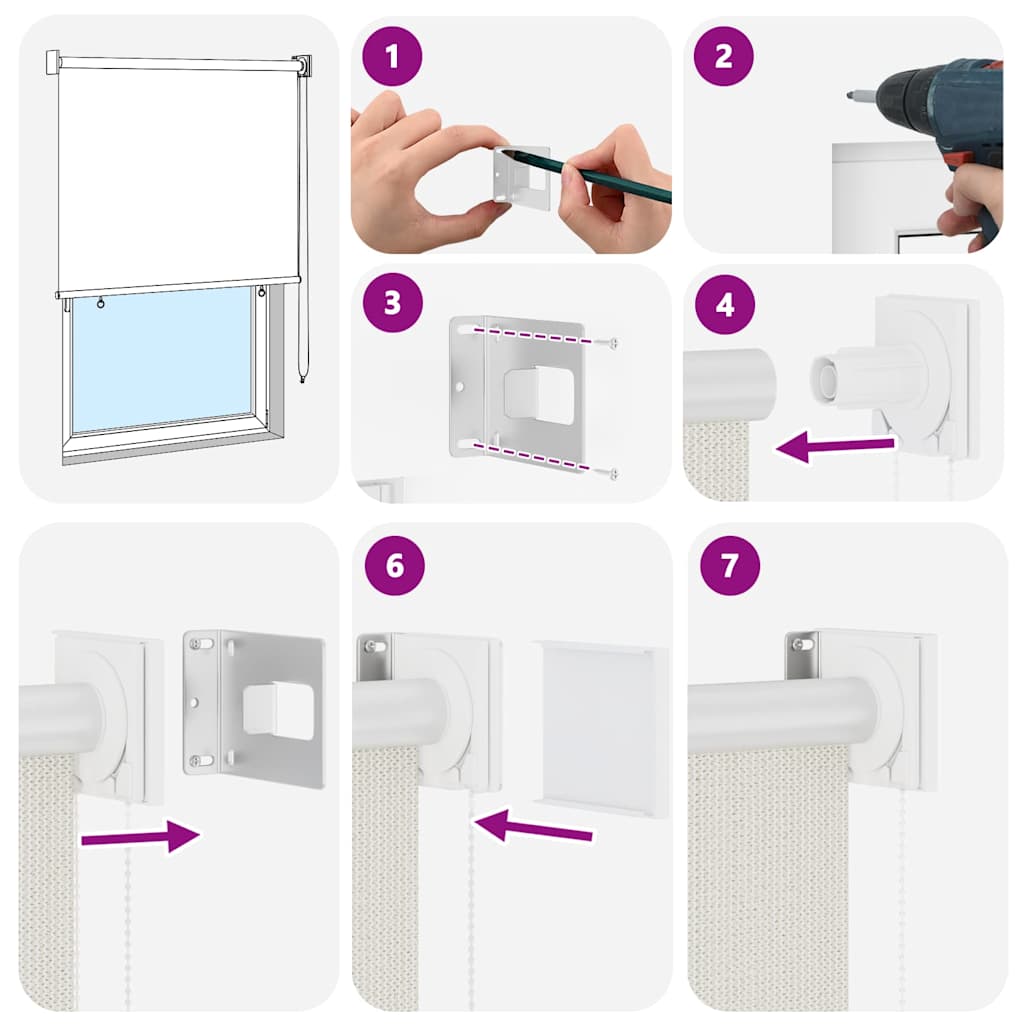 vidaXL Outdoor Roller Blind 125(W)x140(H) cm Cream 6