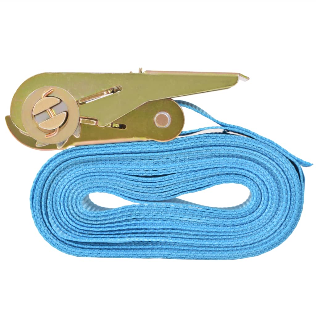 vidaXL Ratchet Tie Down Straps 10 pcs 0.8 Tonnes 4mx25mm Blue 4