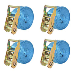 vidaXL Ratchet Tie Down Straps 4 pcs 2 Tonnes 6mx38mm Blue 1