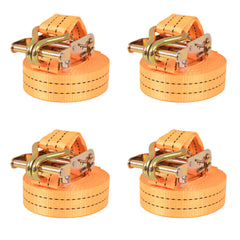 vidaXL Ratchet Tie Down Straps 4 pcs 1 Tonnes 6mx38mm Orange 1