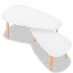 vidaXL Coffee Table | Set of 2 | White | Solid pinewood, MDF | Medium | Durable 5