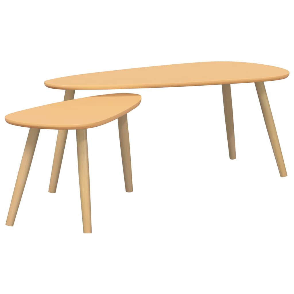 vidaXL Coffee Table |  Set of 2 | Brown | Solid pine wood, MDF | Two-piece set 2