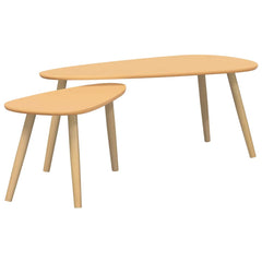 vidaXL Coffee Table |  Set of 2 | Brown | Solid pine wood, MDF | Two-piece set 2