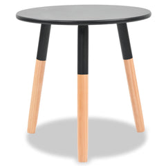 vidaXL Side Table Set 2 Pieces Solid Pinewood Black 4