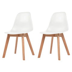vidaXL Dining Chairs 2 pcs White Plastic 1