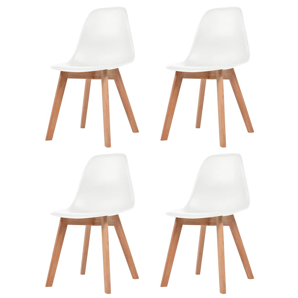 vidaXL Dining Chairs 4 pcs White Plastic 1