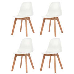 vidaXL Dining Chairs 4 pcs White Plastic 1