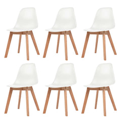vidaXL Dining Chairs 6 pcs White Plastic 1