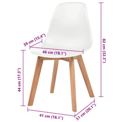 vidaXL Dining Chairs 6 pcs White Plastic 6