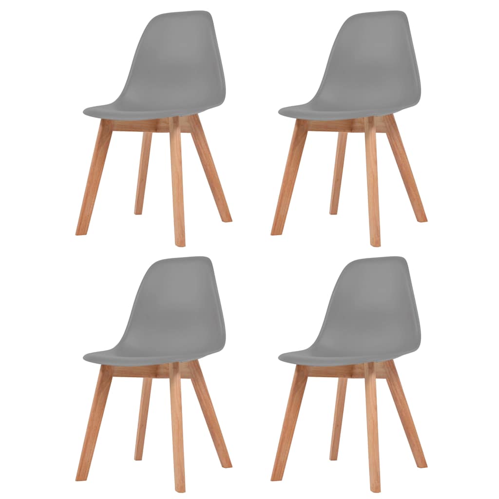 vidaXL Dining Chairs 4 pcs Grey Plastic 1
