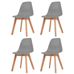 vidaXL Dining Chairs 4 pcs Grey Plastic 1
