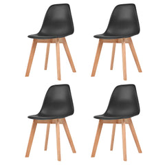 vidaXL Dining Chairs 4 pcs Black Plastic 1