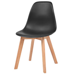 vidaXL Dining Chairs 4 pcs Black Plastic 3