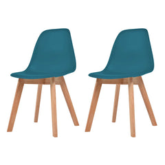 vidaXL Dining Chairs 2 pcs Turquoise Plastic 1