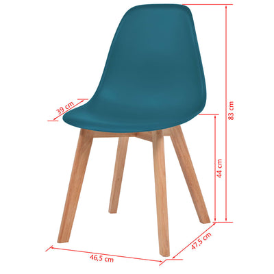 Dining Chairs 6 pcs Turquoise Plastic