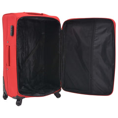 vidaXL 3 Piece Soft Case Trolley Set Red 6