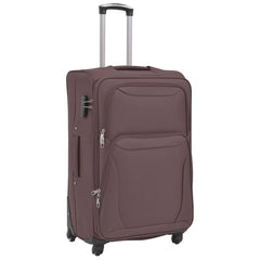 vidaXL 3 Piece Soft Case Trolley Set Coffee 3