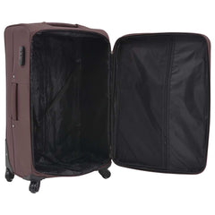 vidaXL 3 Piece Soft Case Trolley Set Coffee 6