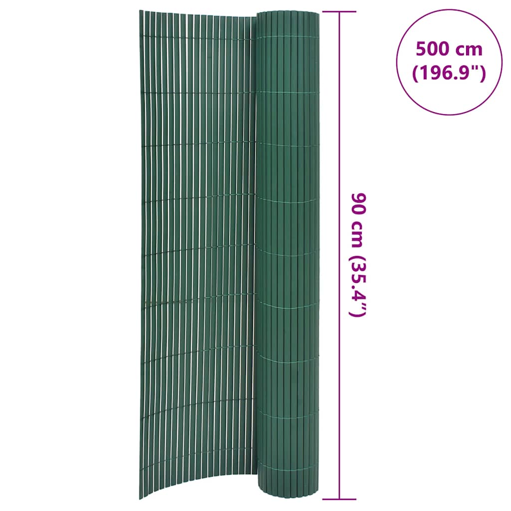 vidaXL Double-Sided Garden Fence PVC 90x500 cm Green 6