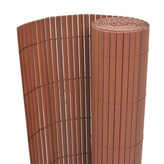 vidaXL Double-Sided Garden Fence PVC 90x500 cm Brown 1