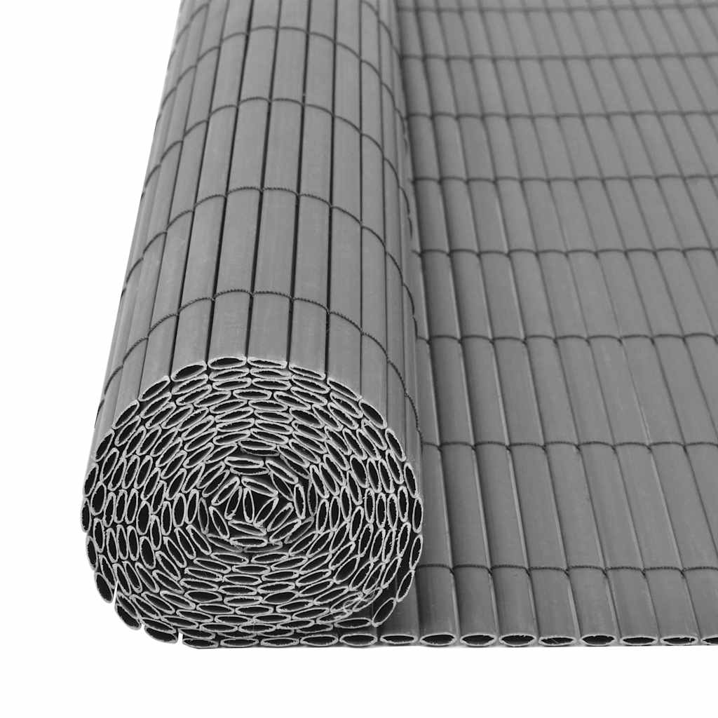 vidaXL Double-Sided Garden Fence PVC 90x500 cm Grey 5