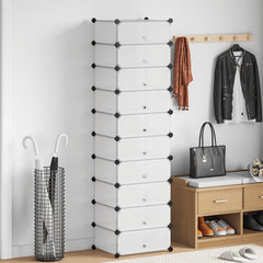 vidaXL Shoe Organiser | White | Plastic panels, Steel frames | Shoe Organiser 1
